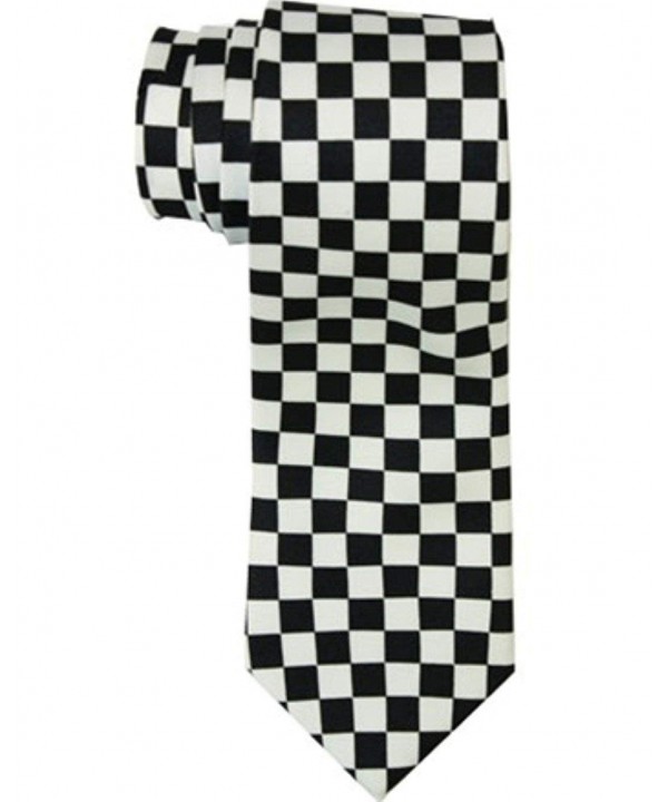 Black White Checkered Skinny Tie