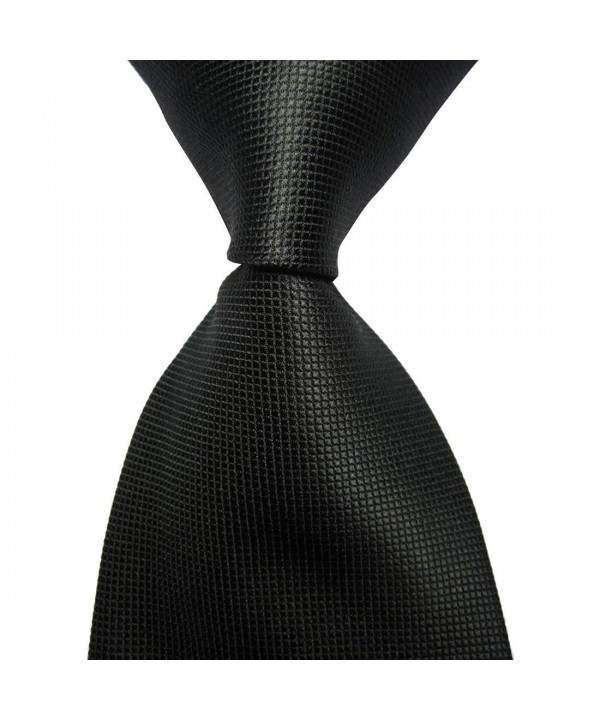 KissTies Black Solid Color Necktie