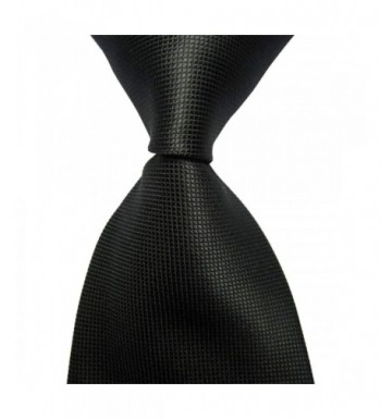 KissTies Black Solid Color Necktie