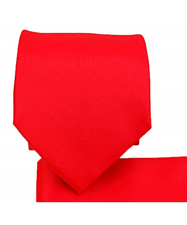 Solid Red Necktie Pocket Square