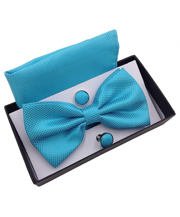 HYACINTH Solid Pre tied Handkerchief Cufflinks HYACINTH Solid Pre tied Handkerchief Cufflinks