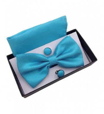 HYACINTH Solid Pre tied Handkerchief Cufflinks