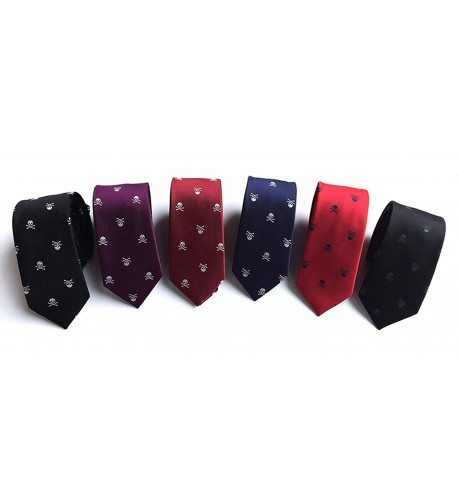 MENDENG Crossbones Necktie Polyester Jacquard