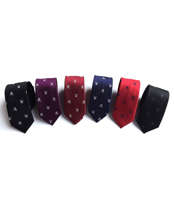 MENDENG Crossbones Necktie Polyester Jacquard