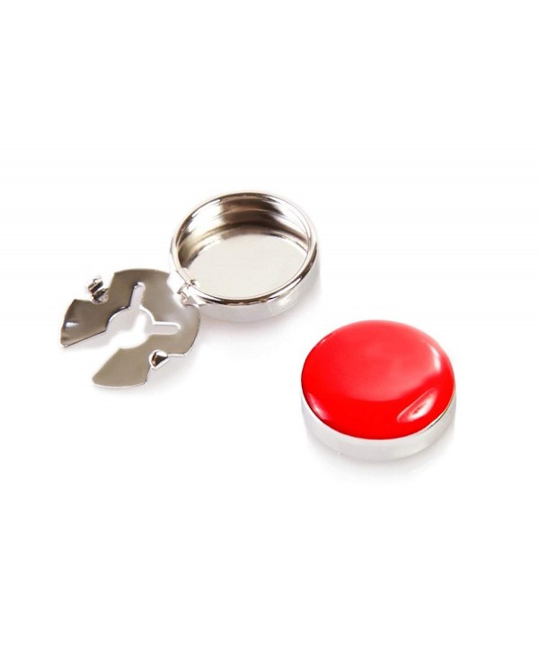 BUTTONCUFF Red Silver Button Covers