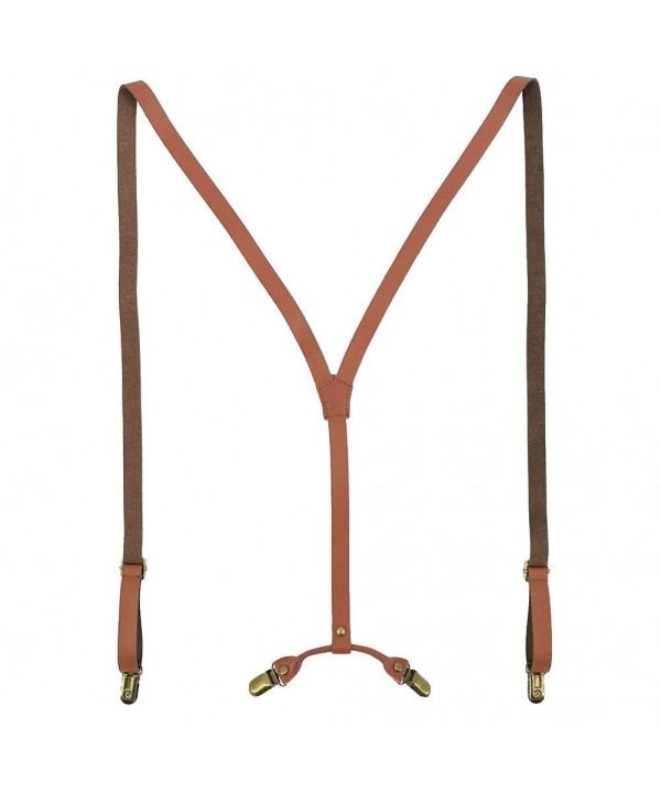 Adjustable Cattlehide Leather Stretch Supenders