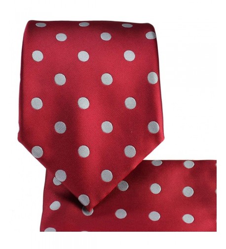 Red Silver Necktie Pocket Square