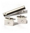 Digabi Platinum Rectangle Crystal Cufflinks