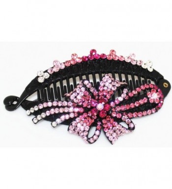 Banana Clip Beautiful Crystals Fuchsia