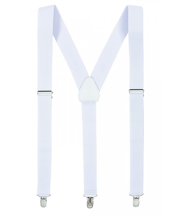 HoldEm Adjustable Suspenders Featuring CLIPS White