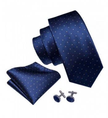 Navy Necktie Cufflinks Fashion Hanky