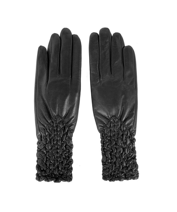 Leather Pleated Gorgeous Hand ruched Gloves