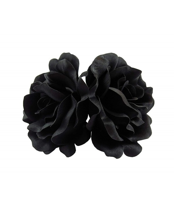 Rose Flower Barrette Hair Black
