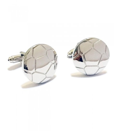 BadmenHome Silver Soccer Ball Cufflinks