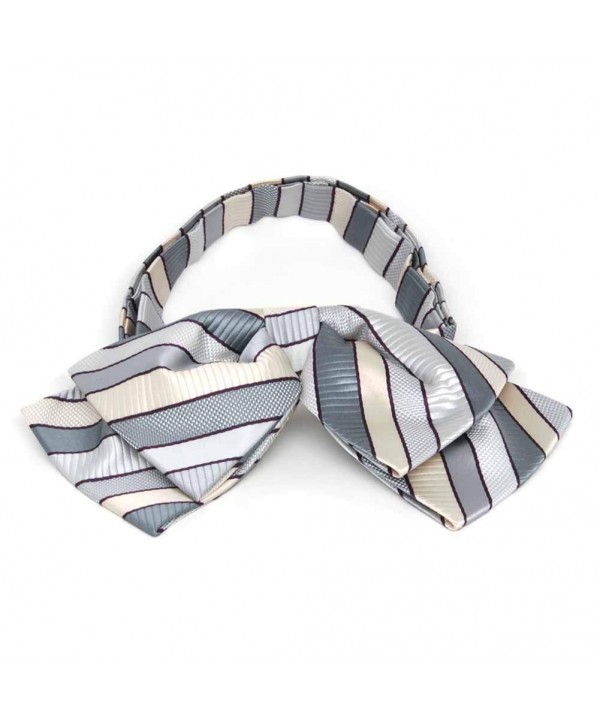 TieMart Silver Douglas Stripe Floppy