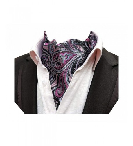 MENDENG Purple Paisley Jacquard Necktie