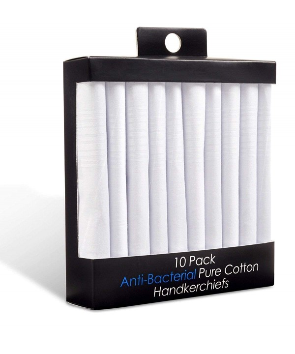 Pack Antibacterial Cotton Handkerchiefs White