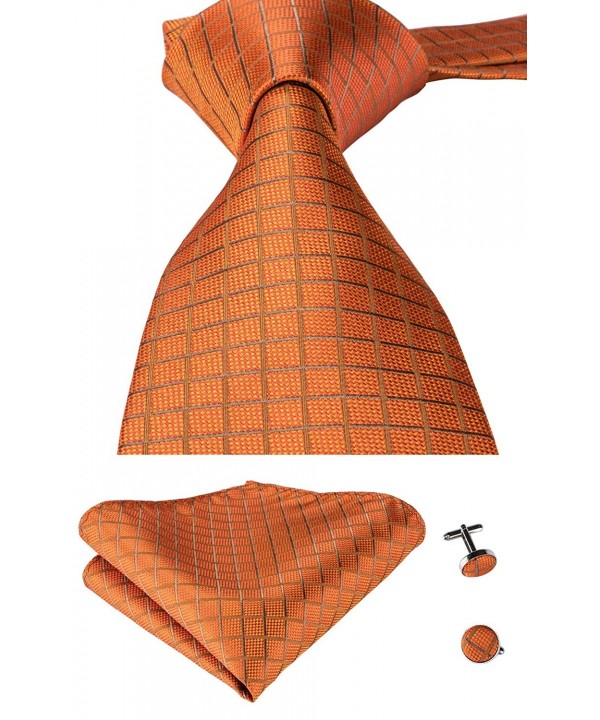 Hi Tie Orange Necktie Cufflinks Pocket