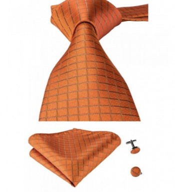 Hi Tie Orange Necktie Cufflinks Pocket