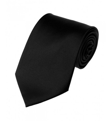 Smooth Satin Solid Necktie Black
