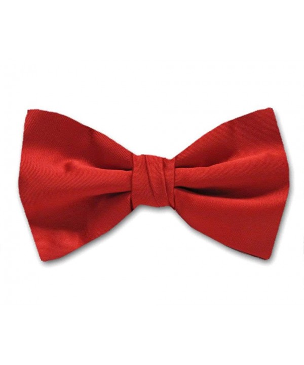 Red Solid Color Pre Tied Bow