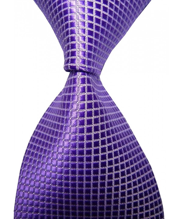Paisley Jacquard Necktie Checkered Purple