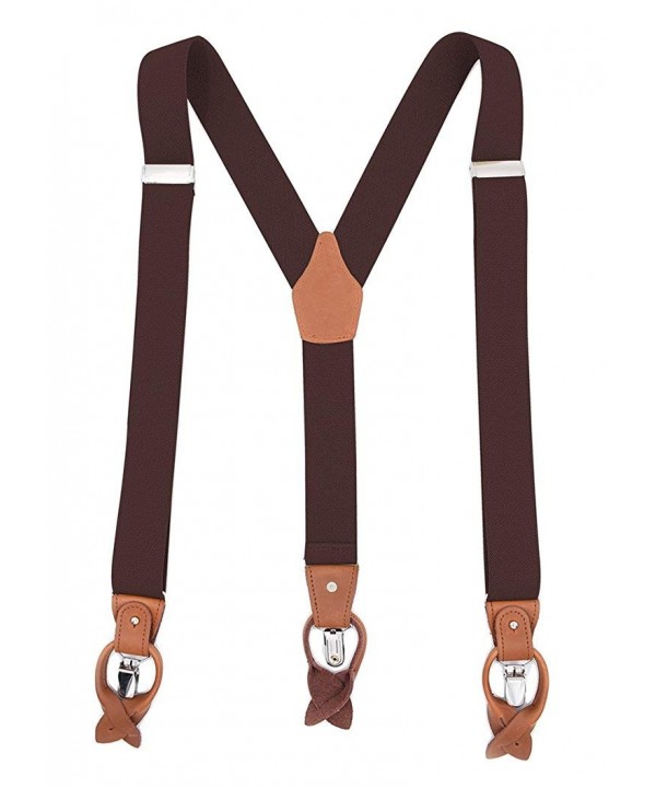 MENDENG Suspenders Leather Husbands Buttons