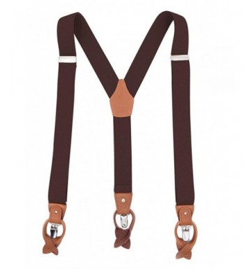 MENDENG Suspenders Leather Husbands Buttons