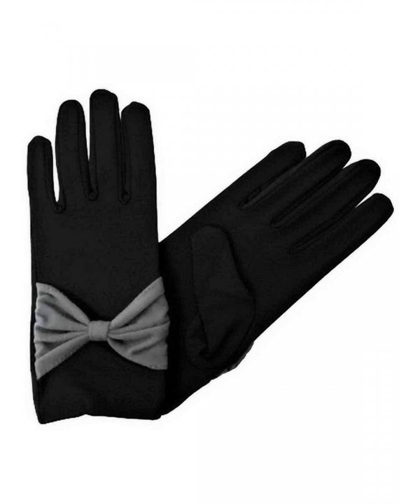 Black Wrist Length Gloves Accent