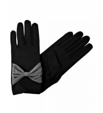 Black Wrist Length Gloves Accent