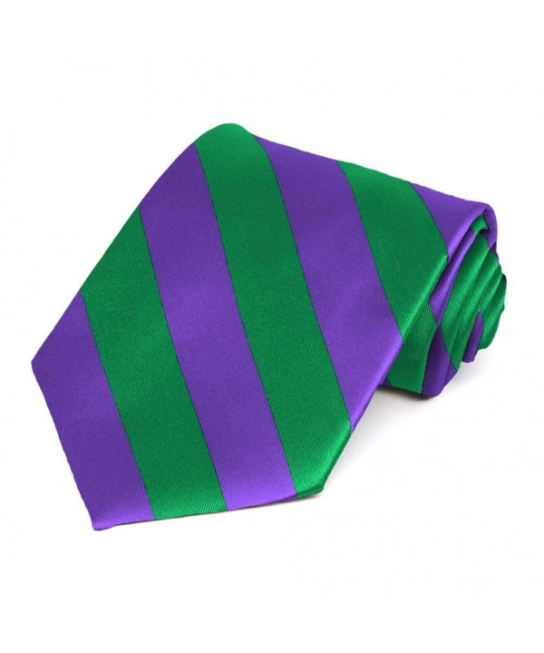 Kelly Green Purple Striped Tie