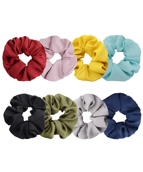 Chloven Scrunchies Womens Chiffon Accessories Solid