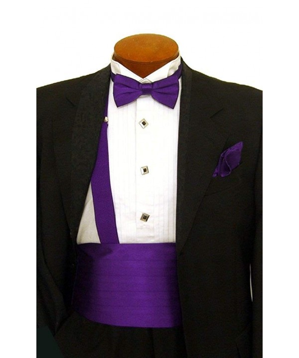 Purple Cummerbund Bow Tie Hanky