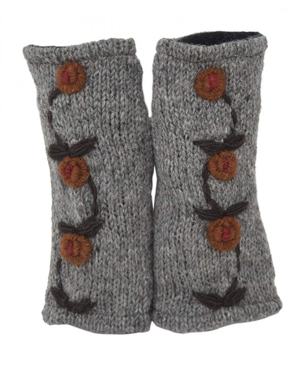 Floral Insulated Warmer Fingerless Mittens