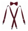 WDSKY Mens Suspenders Adjustable Burgundy