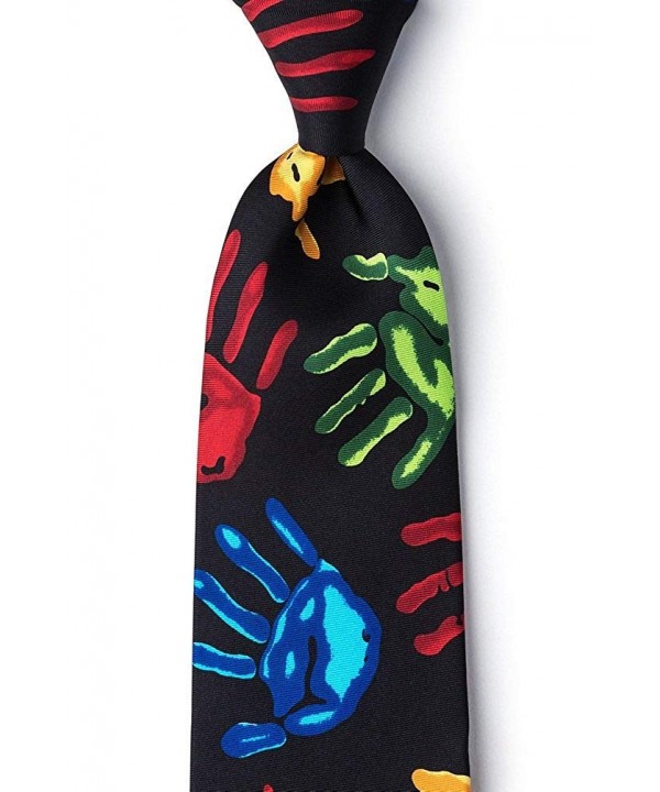 Black Silk Childrens Hands Necktie