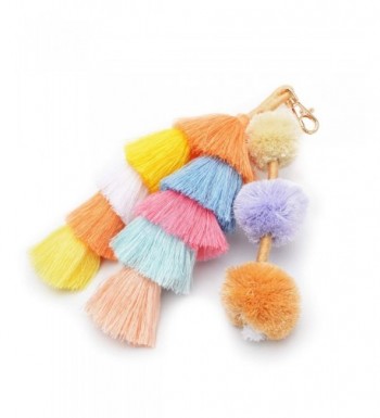 Leather Tassels Keychain Circle Hanging