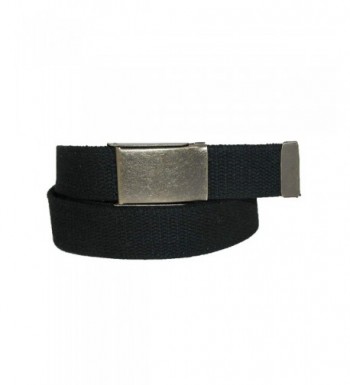 CTM Mens Brass Buckle Black