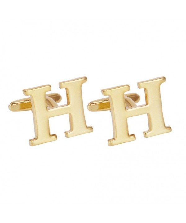 Salutto Mens Gold Letter Cufflinks