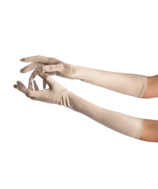 Silver Stretchy Satin Wedding Gloves Silver Stretchy Satin Wedding Gloves