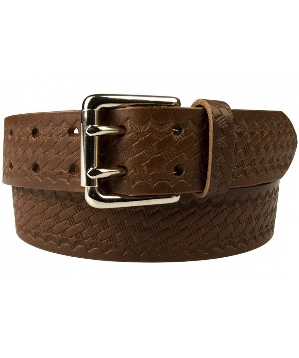 46 50 Brown Basket Weave Belt