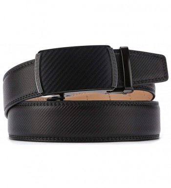 Men's Belt-Slide Ratchet Belt for Men with Genuine Leather 1 3/8-Trim ...