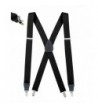 Elastic Suspenders Leather Trim Black Regular