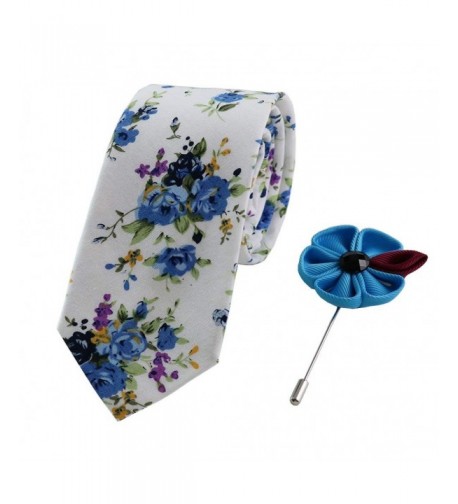 Neckties Cotton Skinny Flower Brooches