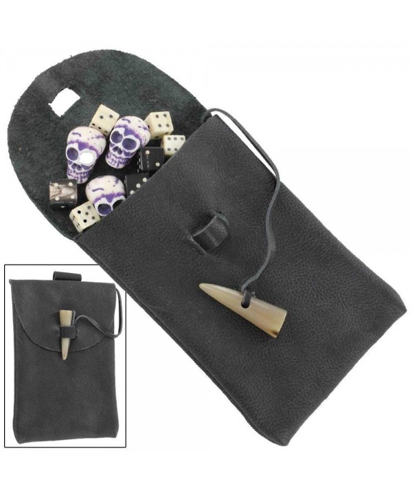 Medieval Horn Toggle Leather Pouch