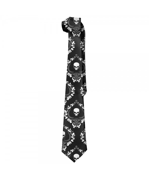 Skull Spade Necktie Skinny Neckwear