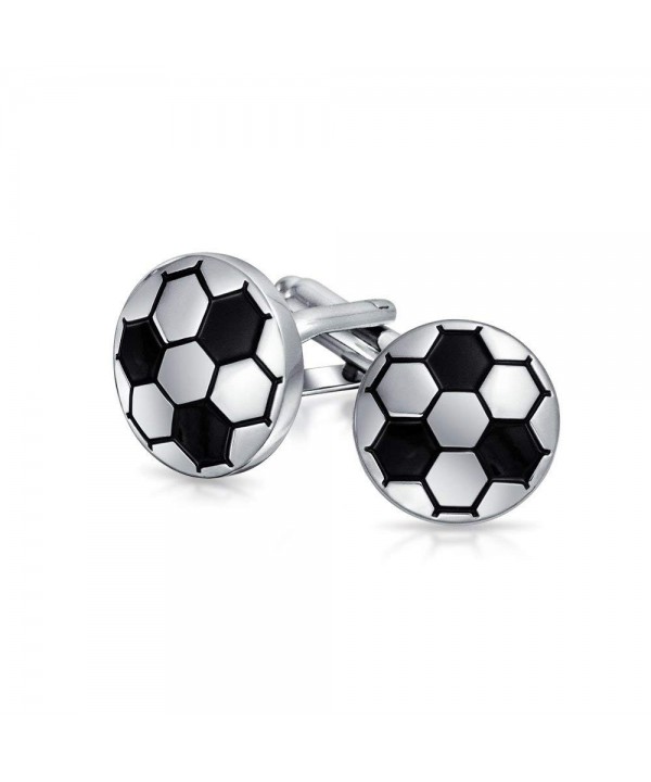 Bling Jewelry Soccer Cufflinks Rhodium