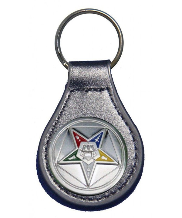 Eastern Masonic leather keychain Black