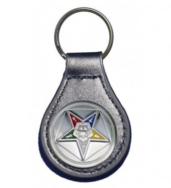 Eastern Masonic leather keychain Black