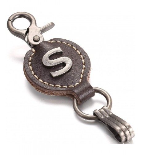 Leather Alphabet Keychain Single Letter